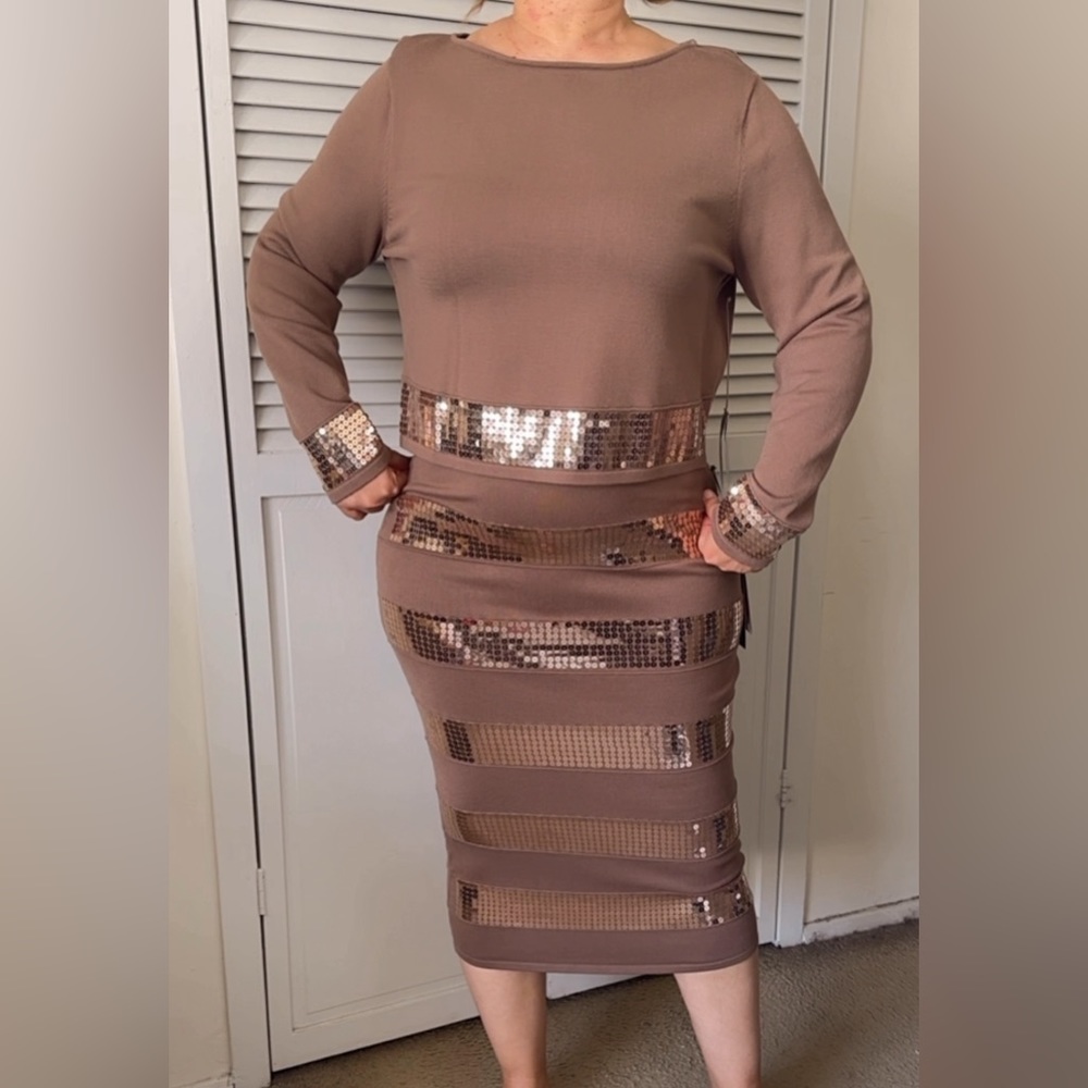 2 piece knit fitted skirt and top with bling embellishments NEW w/TAGS.